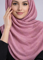 Lawn Zari Noor Hijab | Muted Pink