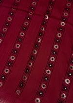 Lawn Block Print Hijab | Stripes | Maroon