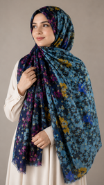 Twilight Flora Blue | Lawn Printed Hijab