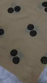 Lawn Block Print Hijab | Shinny Circles | Beige