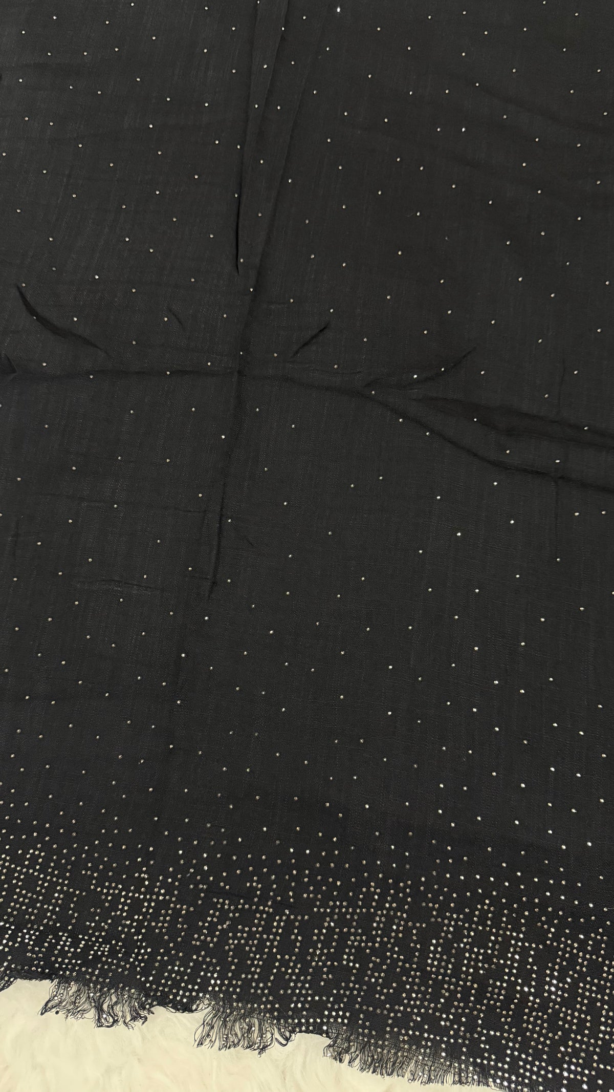 Lawn Stone Drop Hijab | Black