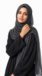 Lawn Zari Hijabs | Charcoal Grey