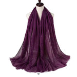 Lawn Sequins Border Hijab | Plum