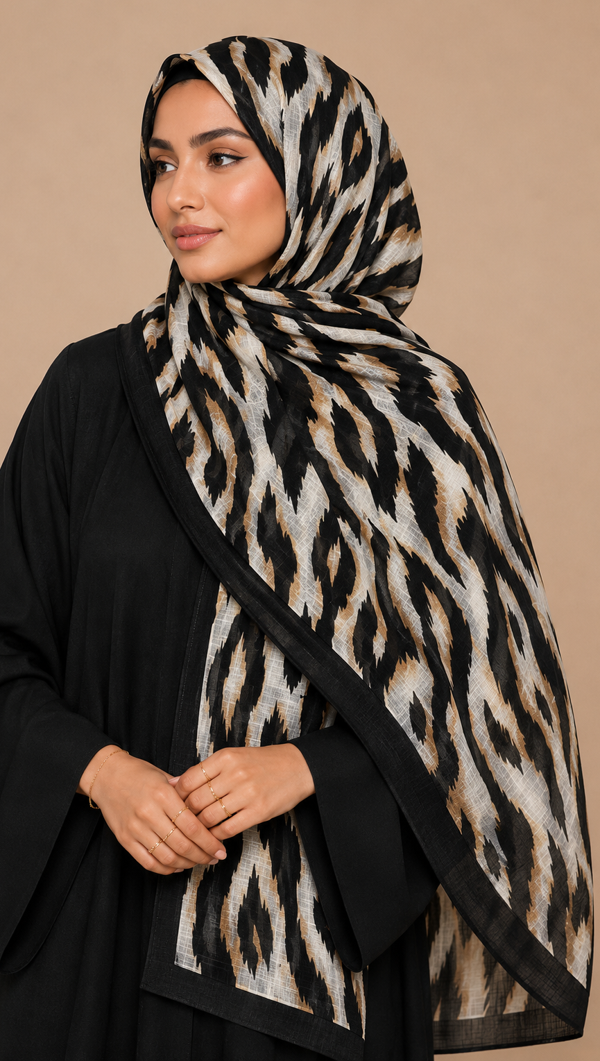 Safari Jet Black | Lawn Printed Hijab