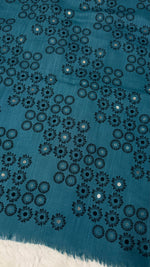 Lawn Block Print Hijab | Floral | Feroza Blue