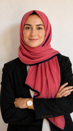Soft Crinkle Lawn Hijab with Borders | Candy Pink