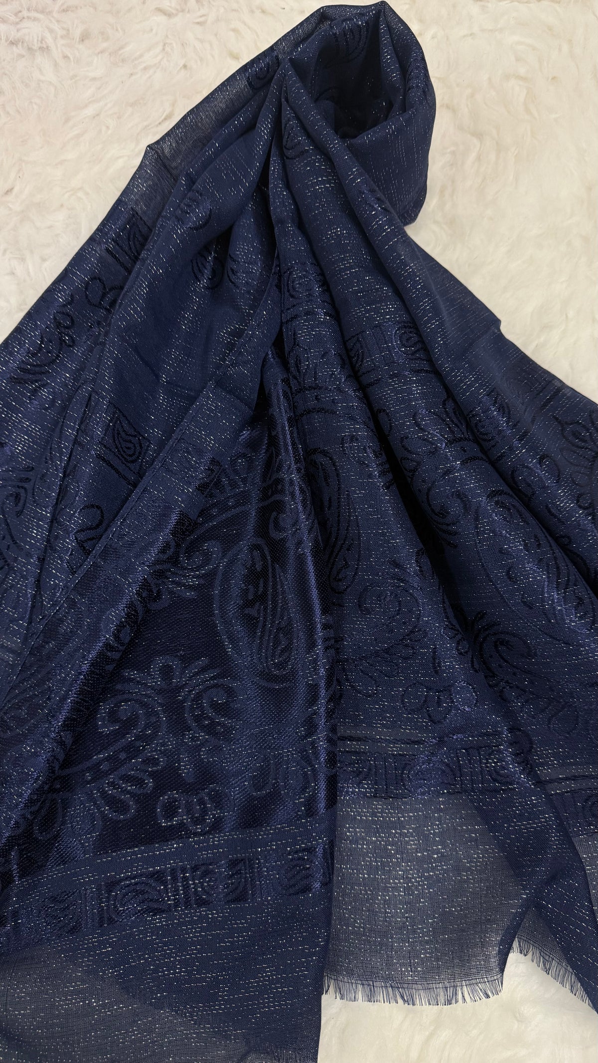 Royale Lawn Jacquard | Deep Navy Blue