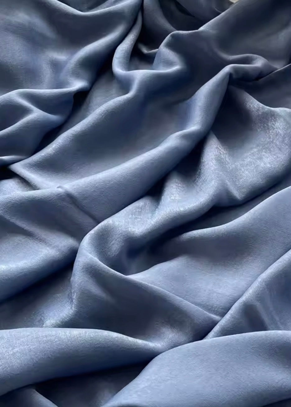Crushed Velvet Silk Hijabs | Electric Blue