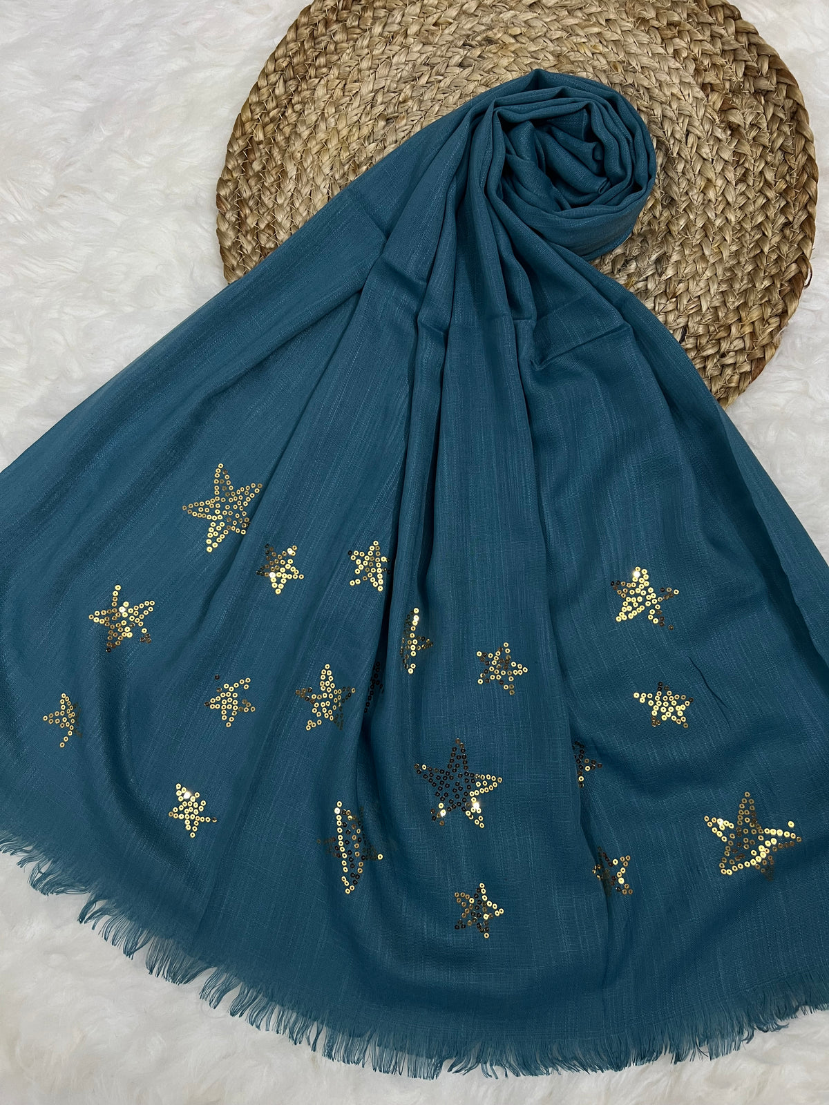 Starry Shine Hijab –Teal Breeze