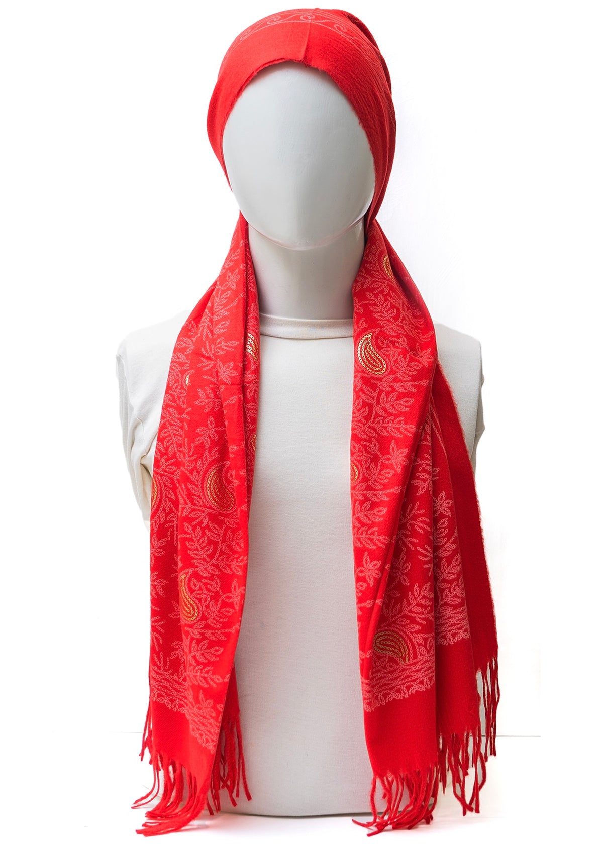 Classic Kashmiri Wrap | Scarlet Flame