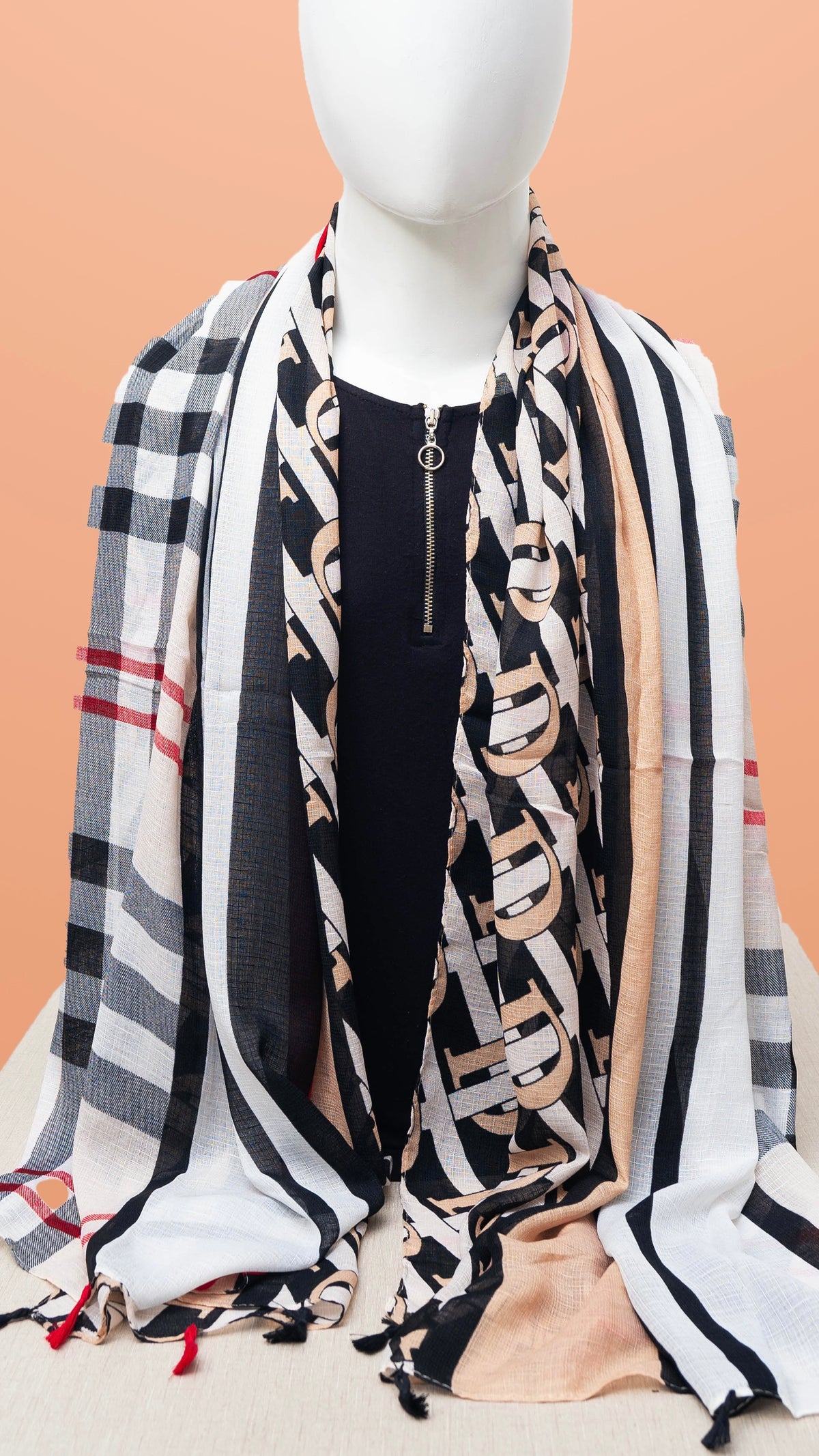 Bold Monogram Checks | Camel Noir