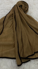Soft Crinkle Lawn Hijab with Borders | Mocha Brown