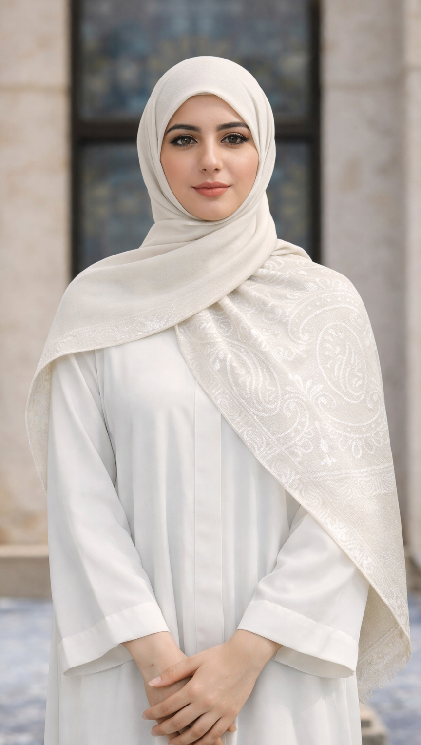 Royale Lawn Jacquard | Ivory White