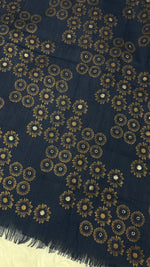 Lawn Block Print Hijab | Floral | Dark Blue