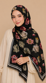 Midnight Bloom | Lawn Printed Hijab