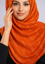 Lawn Zari Noor Hijab | Orange