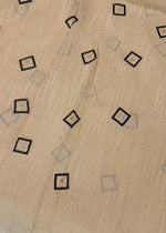 Lawn Block Print Hijab | Shiny Squares | Beige