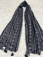 Midnight Black Chunri | Stole