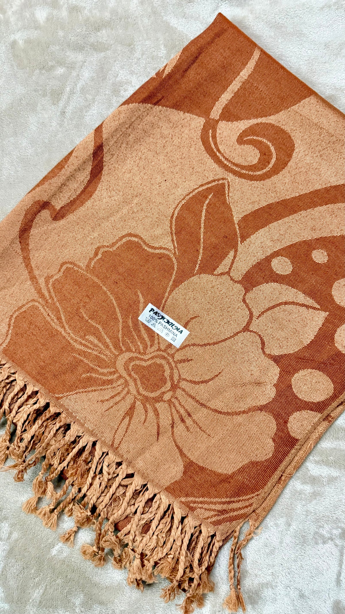 Floral Pashmina | Bronze