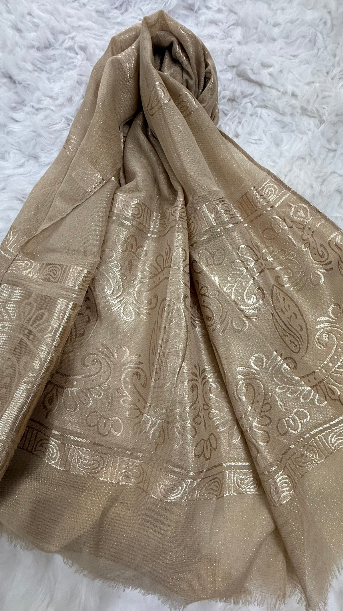 Royale Lawn Jacquard | Warm Taupe Beige