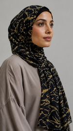 EarthBound | Dark Blue | Lawn Printed Hijab