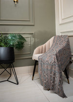 Vintage Loom with ZARI SHINE | Dusty Teal Grey Paisley