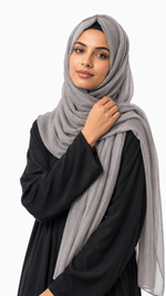 Lawn Zari Hijabs | Silver Grey