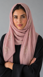 Lawn Ringset Embroidered Hijabs (XL) | Baby Pink