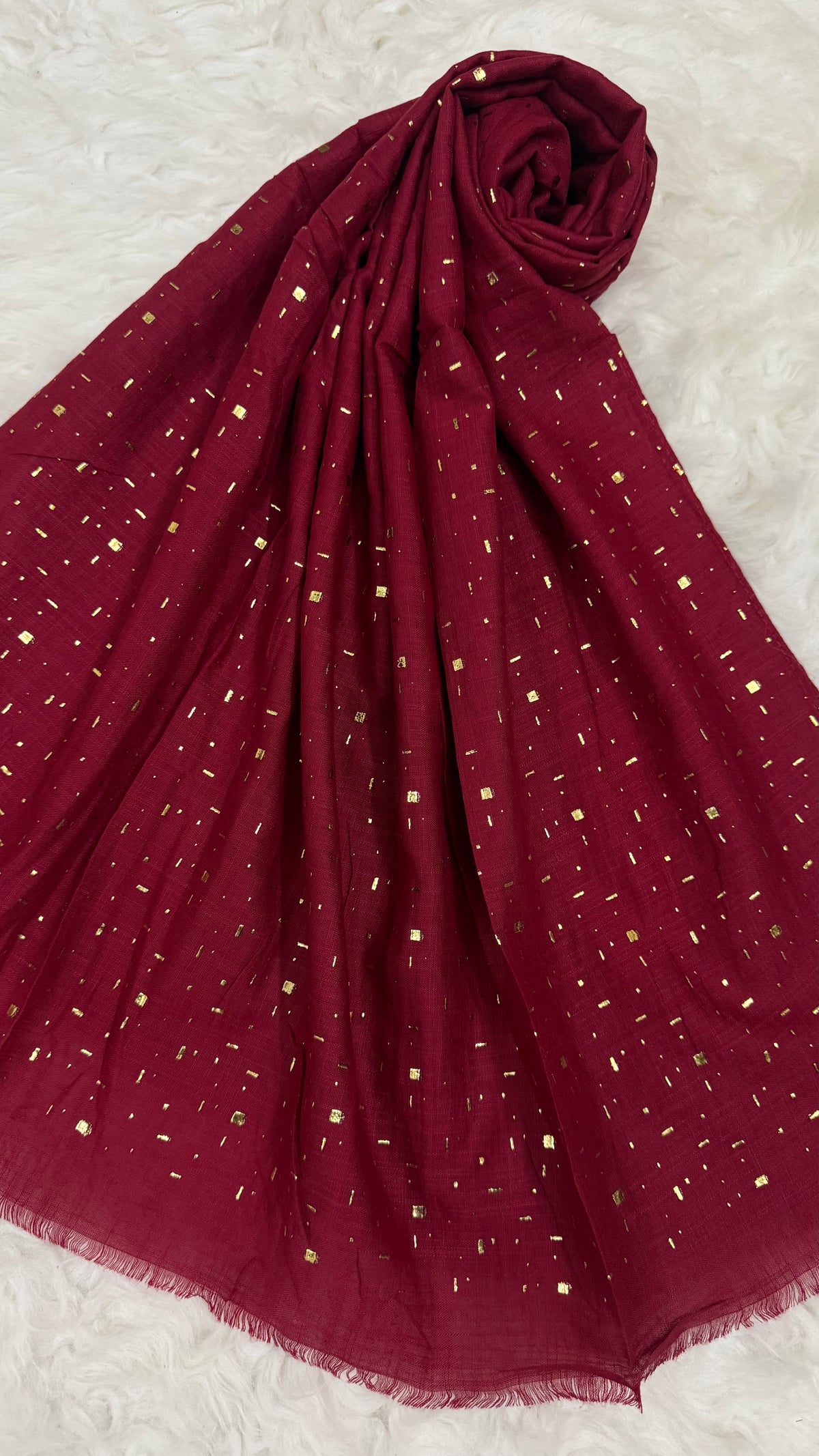 Lawn Foil Spread Hijab | Maroon