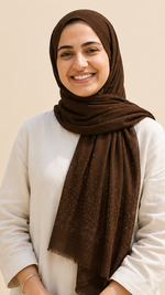 Lawn Stone Drop Hijab | Dark Brown