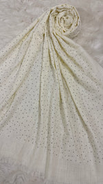 Lawn Dotted Stones Hijab | Cream White