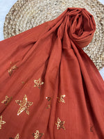 Starry Shine Hijab –Rust Copper