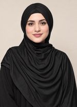 Criss Cross Bamboo Jersey Hijab | Black