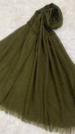 Lawn Dotted Stones Hijab | Olive