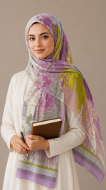 Orchid Lime | Lawn Printed Hijab