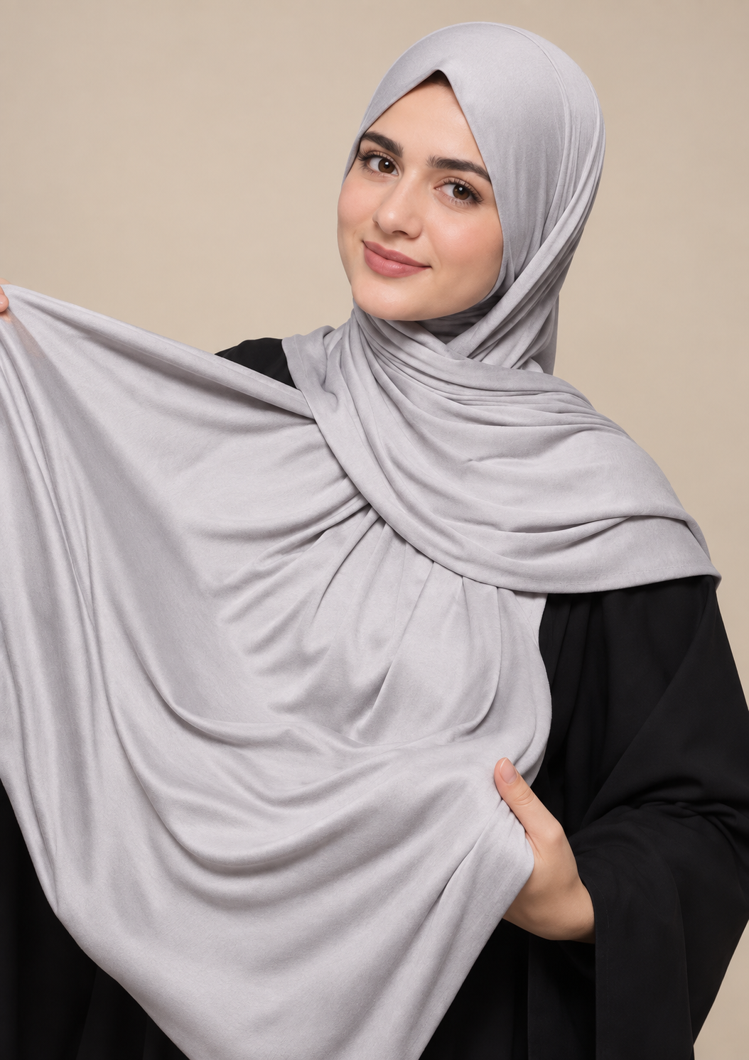 Tie-Back Bamboo Jersey Hijab | Beige