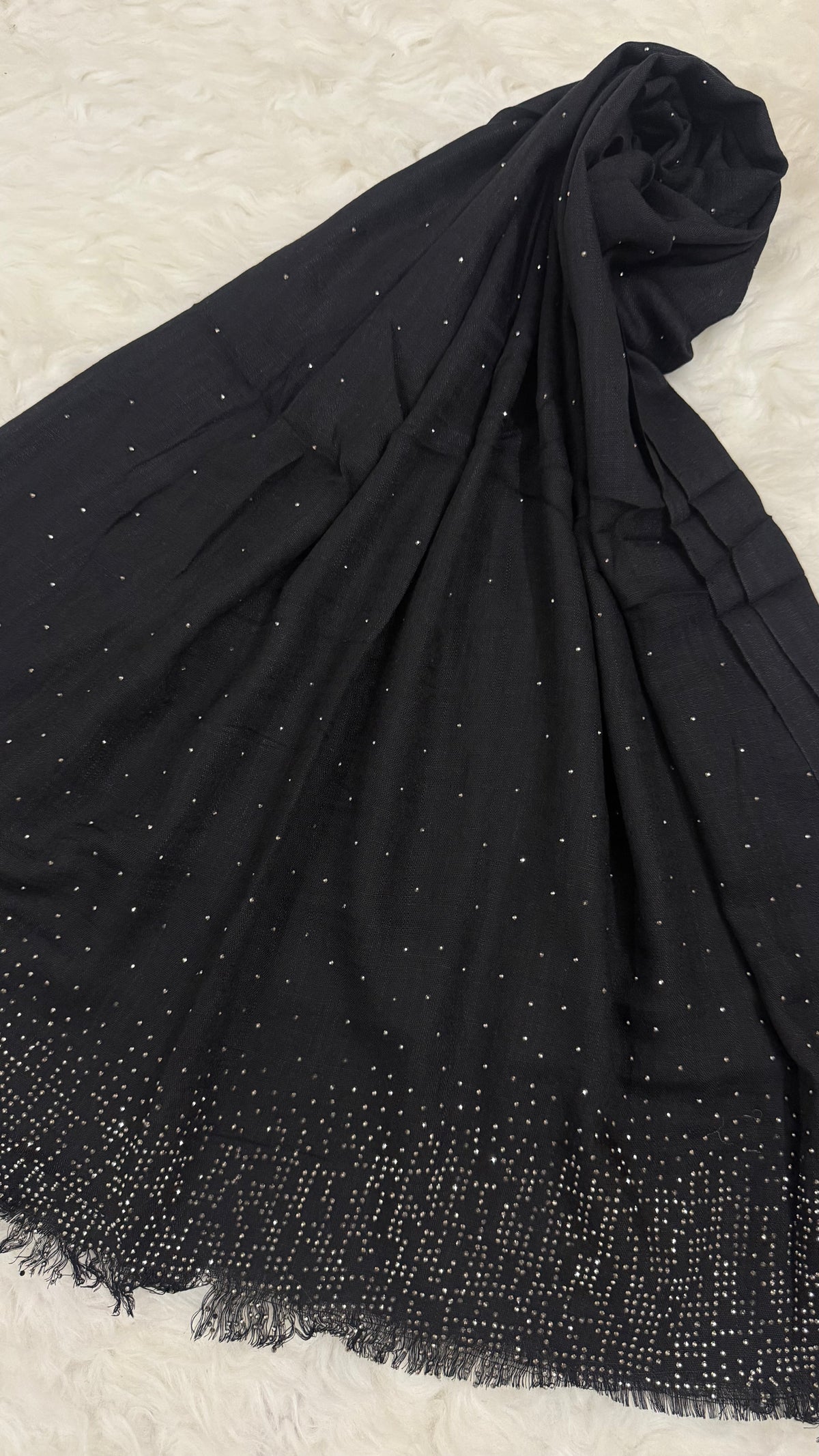 Lawn Stone Drop Hijab | Black