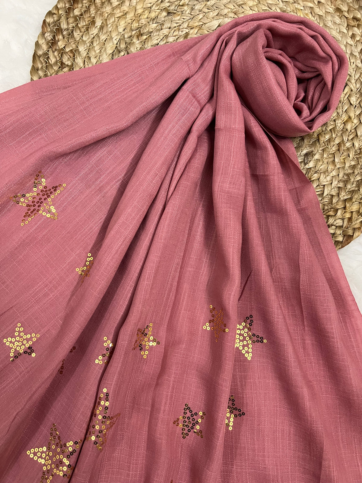 Starry Shine Hijab –Rosewood Pink