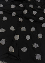 Lawn Block Print Hijab | Shiny Leaf | Black