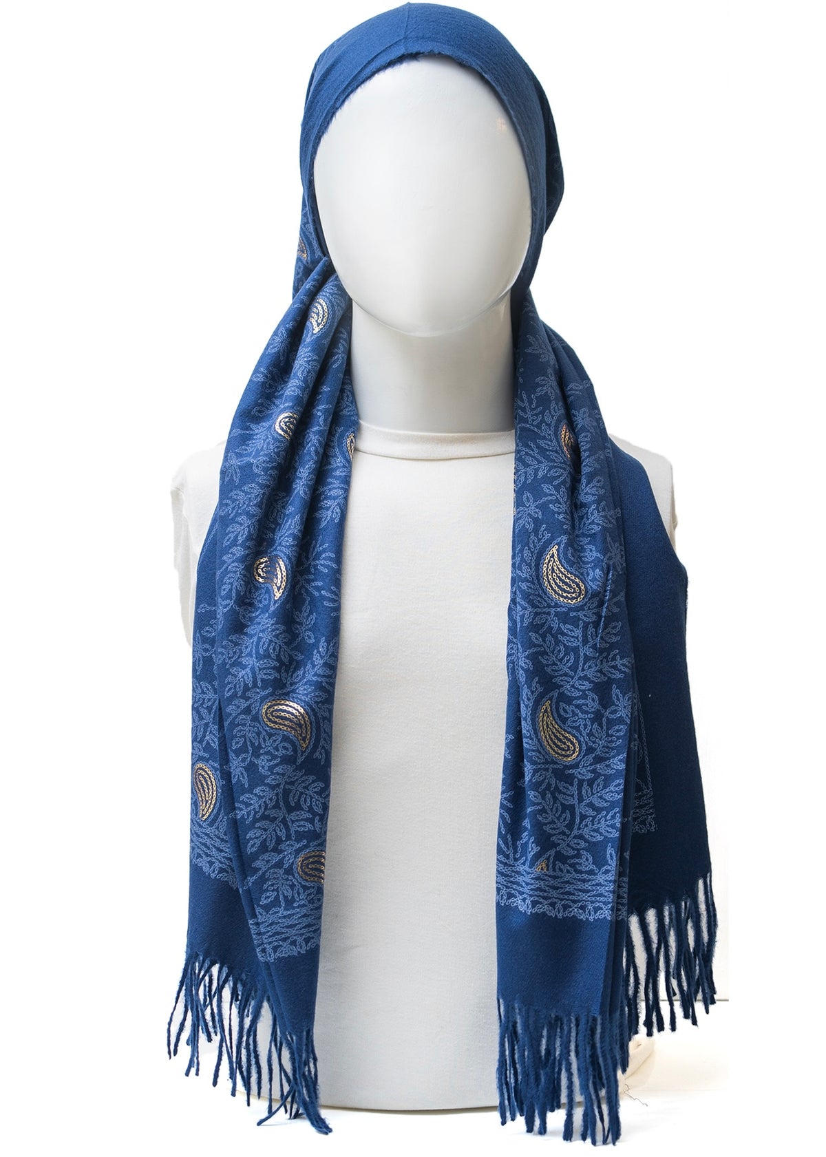 Classic Kashmiri Wrap | Midnight Navy