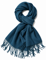 Winter Cashmere Wool Hijab | Peacock Blue