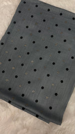 Lawn Block Print Hijab | Shinny Polka Dots | Grey