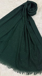 Lawn Dotted Stones Hijab | Dark Green