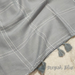 Grid Solids - Greyish Blue