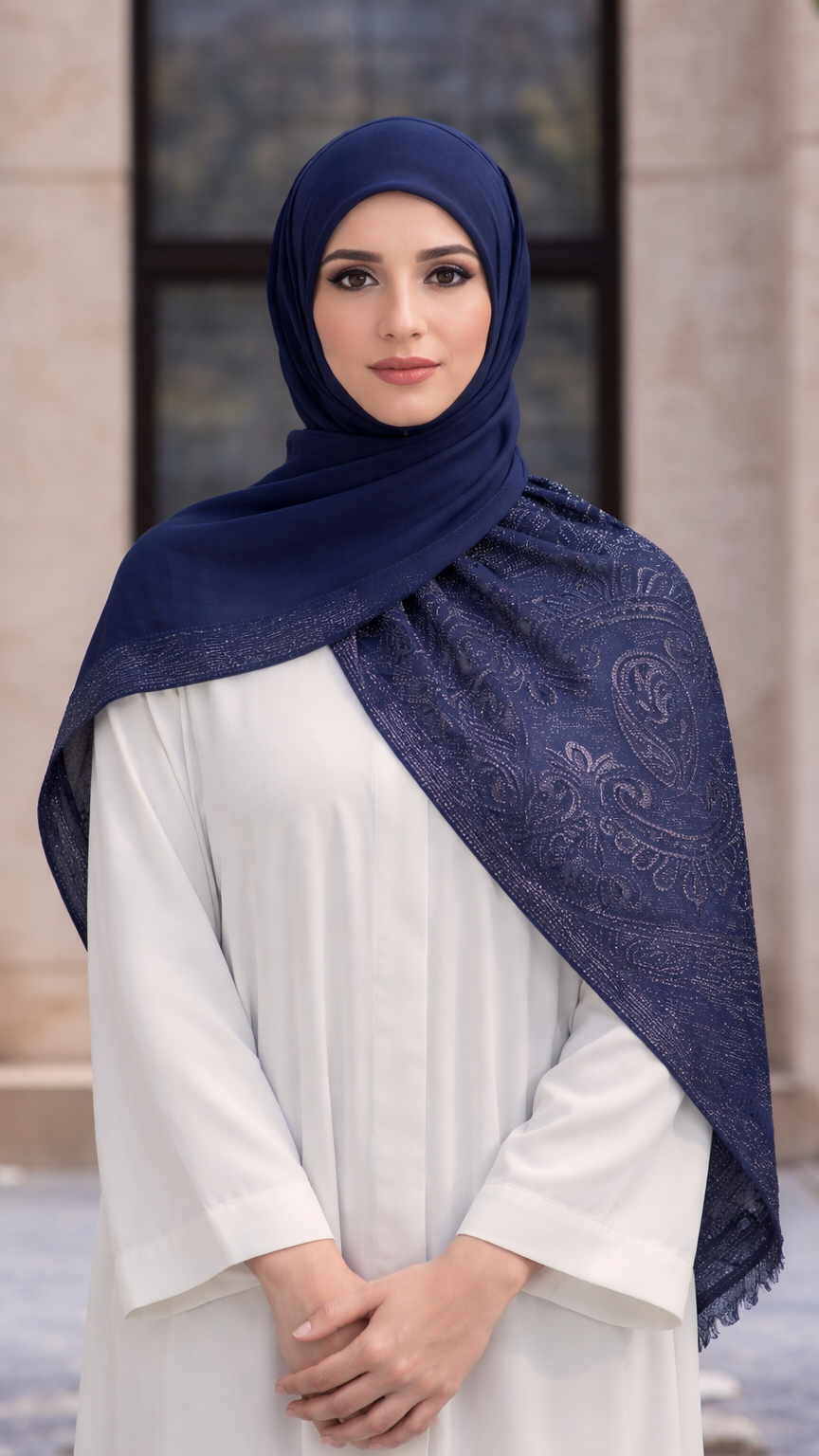 Royale Lawn Jacquard | Deep Navy Blue