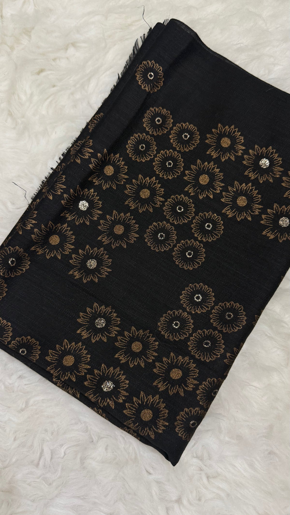 Lawn Block Print Hijab | Floral | Black