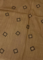 Lawn Block Print Hijab | Shiny Squares | Mocha Brown