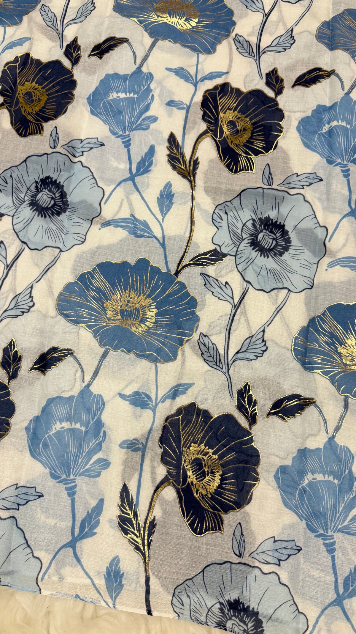 Navy Botanica | Lawn Printed Hijab