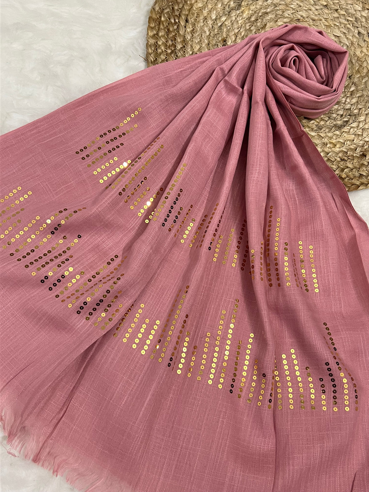 Radiant Sequins Stripes- Rose