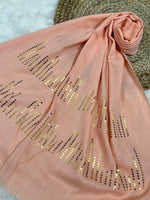 Radiant Sequins Stripes- Peach